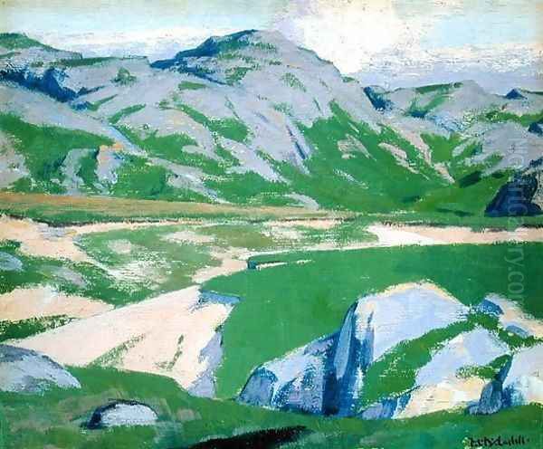 Lake and Mountains Oil Painting by Francis Campbell Boileau Cadell