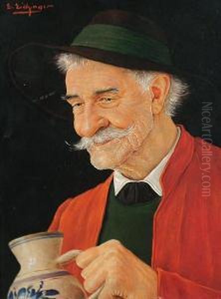 A Pleasing Beverage Oil Painting by Erwin Eichinger