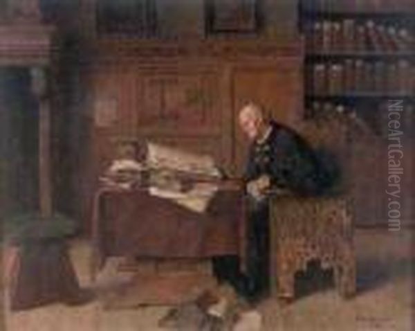 The Bibliophile Oil Painting by Erwin Eichinger