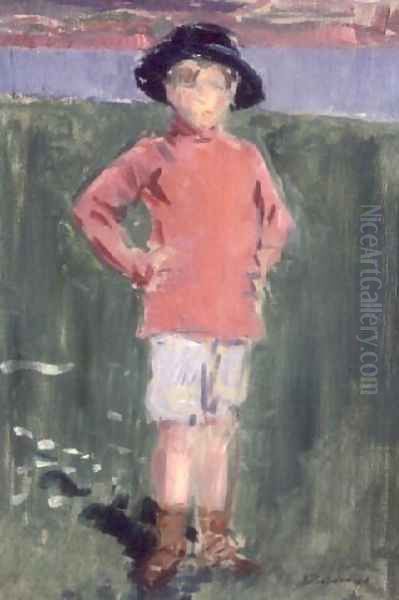 Young Boy on the Shore, Iona Oil Painting by Francis Campbell Boileau Cadell