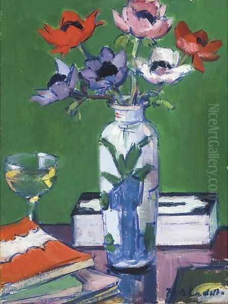 Still life, anemones Oil Painting by Francis Campbell Boileau Cadell