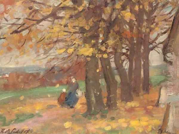 Autumnal landscape study Oil Painting by Francis Campbell Boileau Cadell