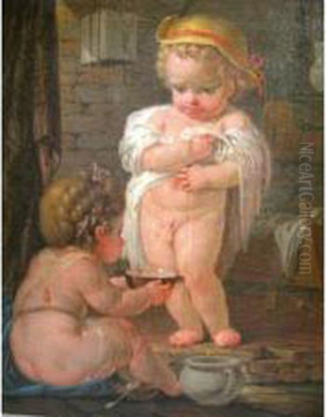 Putti Oil Painting by Francois Eisen