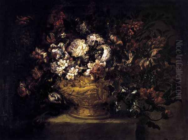 Vase of Flowers (2) Oil Painting by Gabriel De La Corte