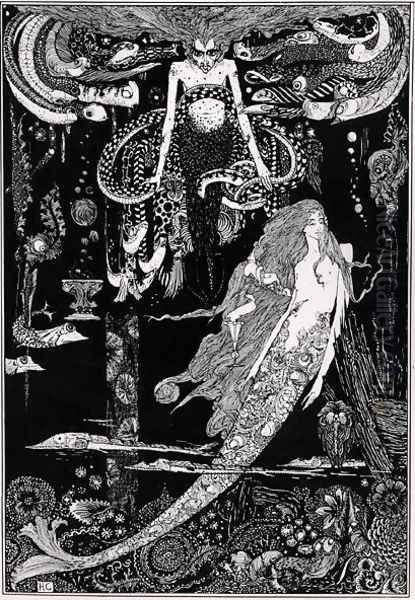 'I know what you want' said the sea witch, illustration for 'The Little Mermaid' from Fairy Tales c, 1910 Oil Painting by Harry Clarke