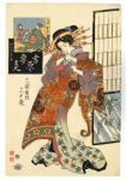 Miuraya Uchi Michisai Oil Painting by Keisai Eisen