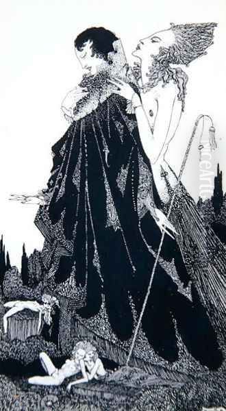 Illustration from 'Selected Poems of Algernon Charles Swinburne Clarke' , 1928 Oil Painting by Harry Clarke