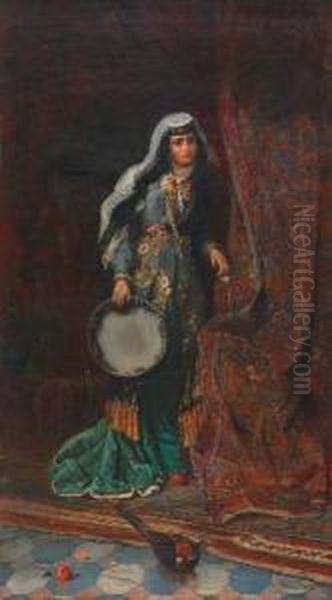 Musicienne Au Harem Oil Painting by Ferencz, Franz Eisenhut