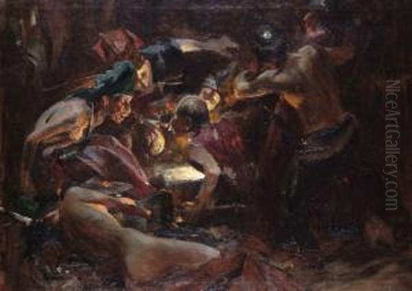 Osztozkodas Oil Painting by Ferencz, Franz Eisenhut