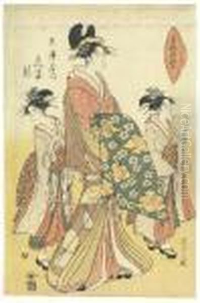 Hanatsuma Of The Hyogoya Oil Painting by Chobunsai Eishi