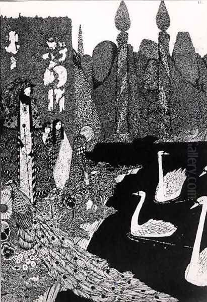 The New One is the Most Beautiful of All, illustration for 'The Ugly Duckling' from Fairy Tales Oil Painting by Harry Clarke