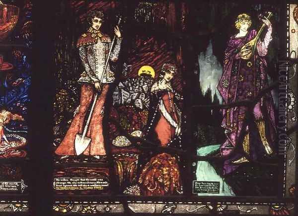 The Geneva Window depicting 'The Weaver's Grave' Oil Painting by Harry Clarke