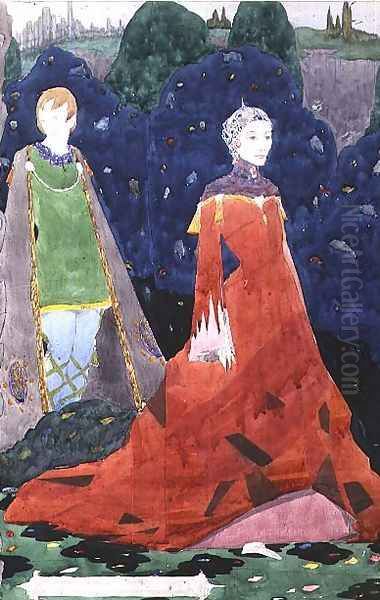 Design for Geneva Window showing the Countess Cathleen Oil Painting by Harry Clarke