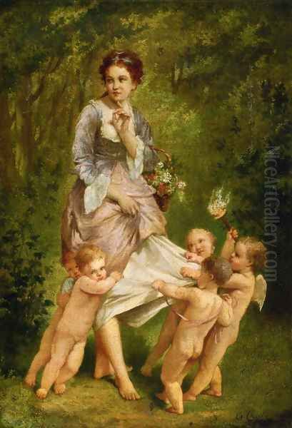 Venis with Putti Oil Painting by Charles Chaplin