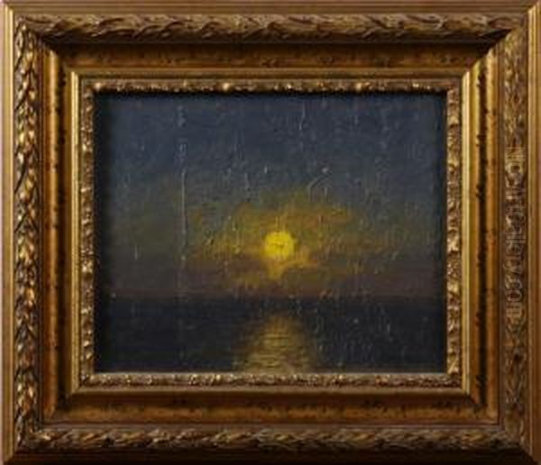 Hav Med Solnedgang Oil Painting by Emil Ekman