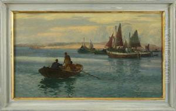 Fischerboote Vor Anker Oil Painting by Emil Ekman