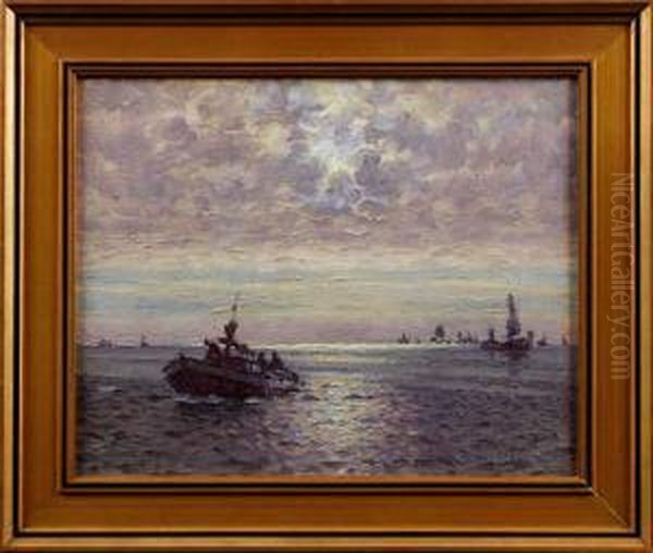 Marinmotiv Oil Painting by Emil Ekman