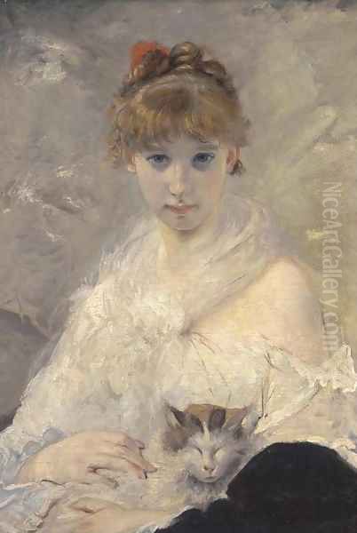 Portrait d'une jeune fille Oil Painting by Charles Chaplin