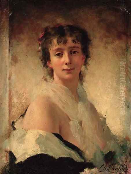 Buste de jeune femme Oil Painting by Charles Chaplin