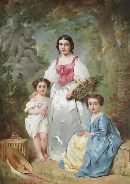 Portrait de la famille Gros Oil Painting by Charles Chaplin