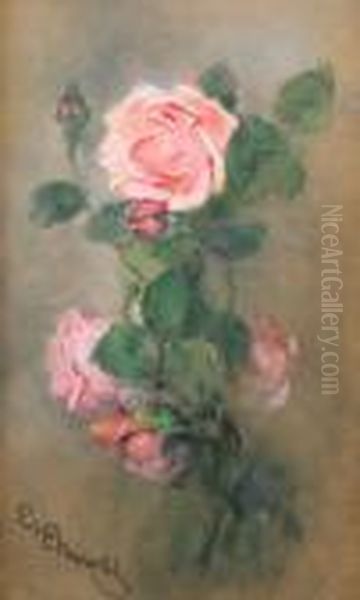 Rosa Rosor Oil Painting by Emma Ekwall