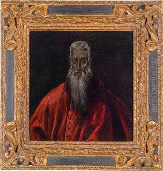 Der Hl. Hieronymus Als Kardinal Oil Painting by El Greco (Domenikos Theotokopoulos)