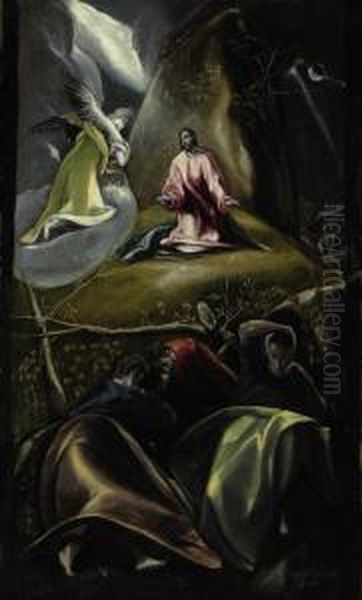 The Agony In The Garden Oil Painting by El Greco (Domenikos Theotokopoulos)