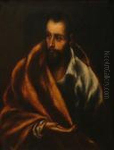 Portrait Of St. James Oil Painting by El Greco (Domenikos Theotokopoulos)