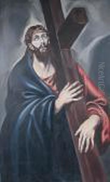 Christ Carrying The Cross Oil Painting by El Greco (Domenikos Theotokopoulos)