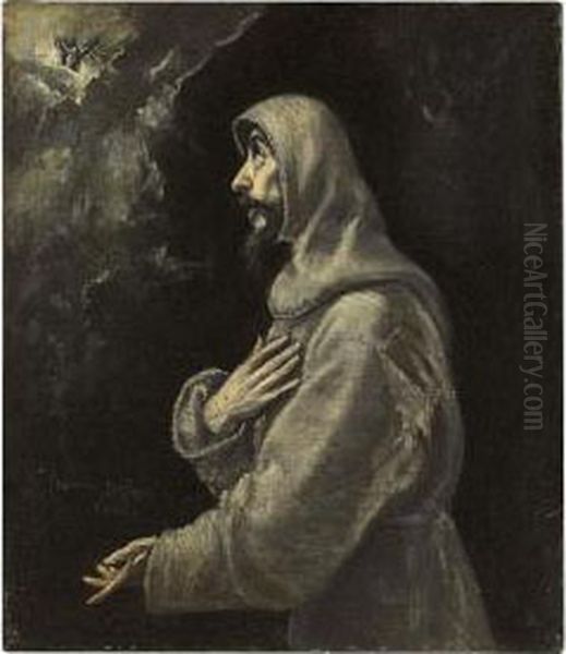 The Ecstasy Of Saint Francis Oil Painting by El Greco (Domenikos Theotokopoulos)