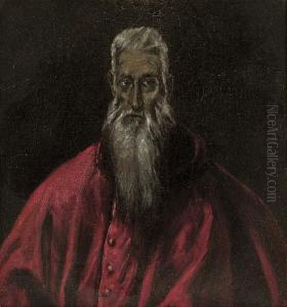 Saint Jerome As Cardinal Oil Painting by El Greco (Domenikos Theotokopoulos)