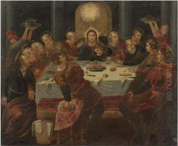 The Last Supper Oil Painting by El Greco (Domenikos Theotokopoulos)