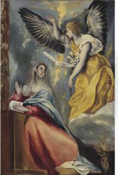 The Annunciation Oil Painting by El Greco (Domenikos Theotokopoulos)