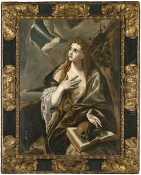 The Penitent Magdalene Oil Painting by El Greco (Domenikos Theotokopoulos)