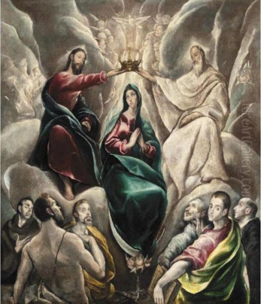 The Coronation Of The Virgin Oil Painting by El Greco (Domenikos Theotokopoulos)