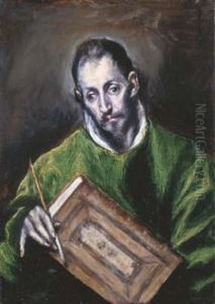 San Lucas Oil Painting by El Greco (Domenikos Theotokopoulos)