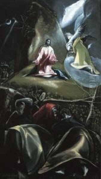 The Agony In The Garden Oil Painting by El Greco (Domenikos Theotokopoulos)