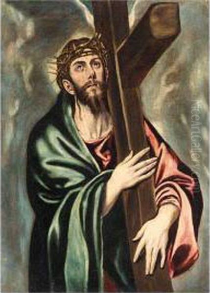 Christ Carrying The Cross Oil Painting by El Greco (Domenikos Theotokopoulos)