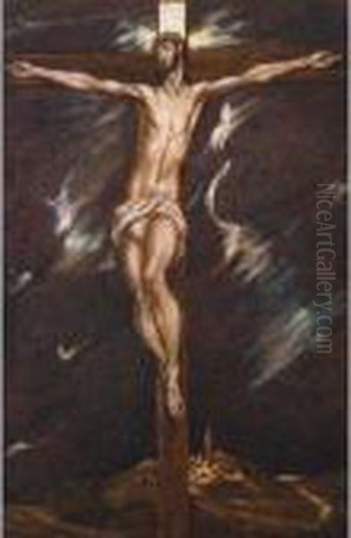 The Crucifixion Oil Painting by El Greco (Domenikos Theotokopoulos)