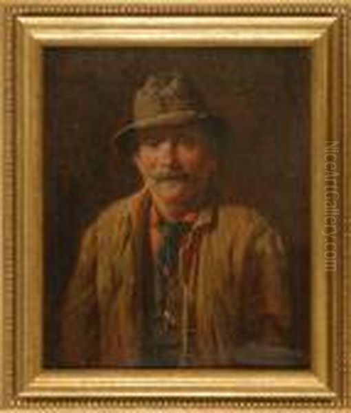 Half-length Portrait Of Decoy Oil Painting by Lemuel D. Eldred