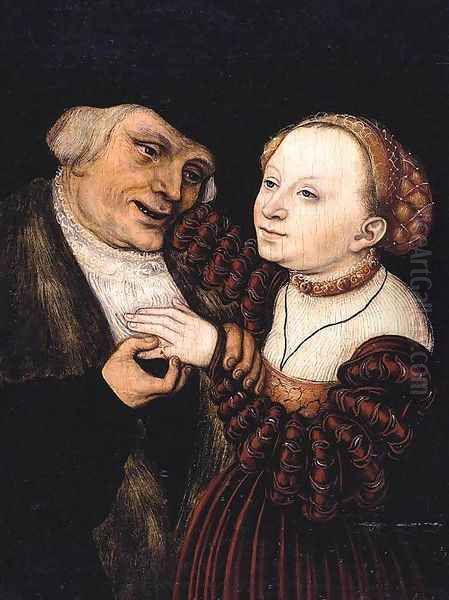 The Ill Matched Lovers Oil Painting by Lucas The Younger Cranach