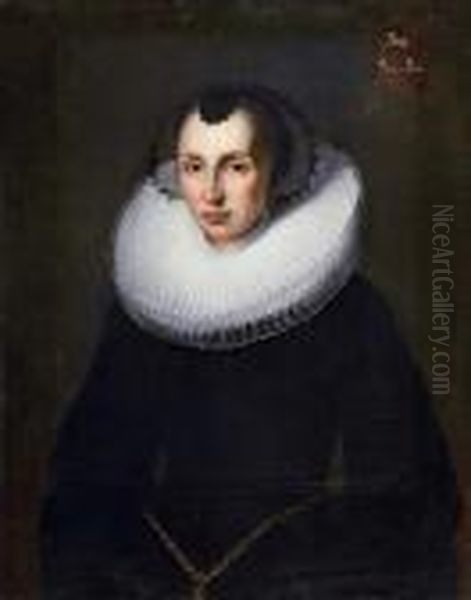 Bildnis Einer Dame Mit Halskrause. Oil Painting by Nicolaes (Pickenoy) Eliasz