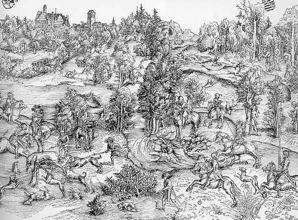 Stag Hunt of the Elector John Frederick, 1544 Oil Painting by Lucas The Younger Cranach