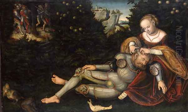 Samson and Delilah, c.1537 Oil Painting by Lucas The Younger Cranach