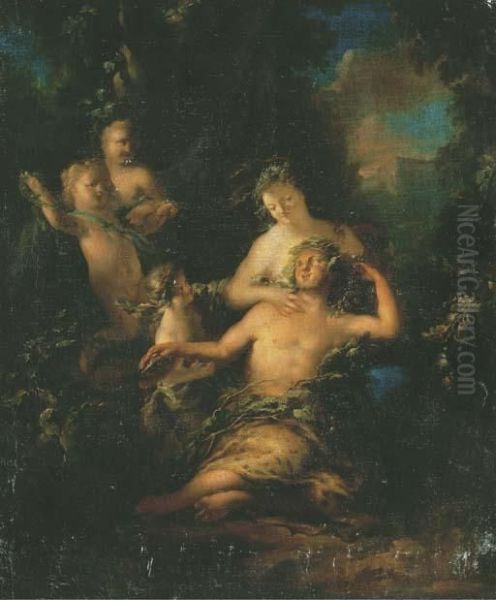 Une Bacchanale: Allegorie De L'automne Oil Painting by Ottmar, the Younger Elliger