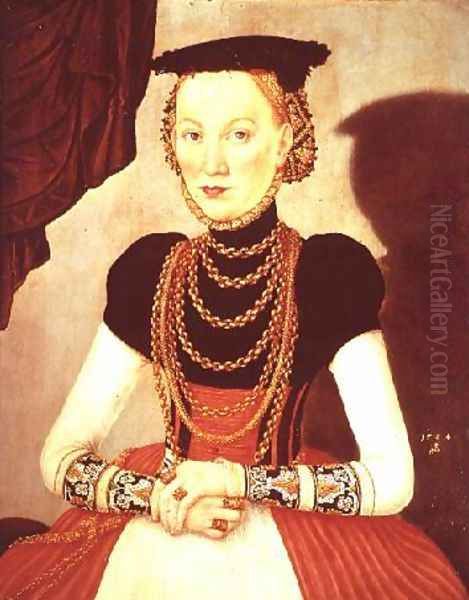 Portrait of a woman, 1564 Oil Painting by Lucas The Younger Cranach