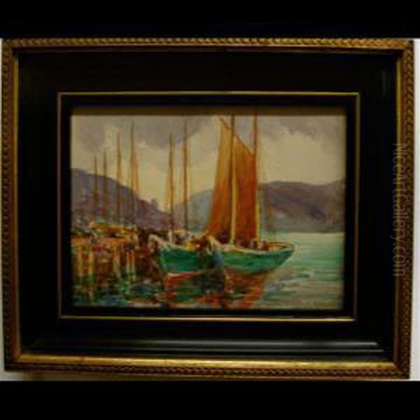 Boats At Rest Oil Painting by Emily Louise Orr Elliott