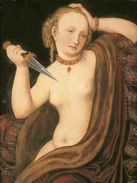 Lucretia Oil Painting by Lucas The Younger Cranach