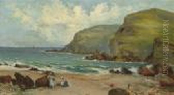 A Sunny Day On The Coast Oil Painting by Edwin Ellis