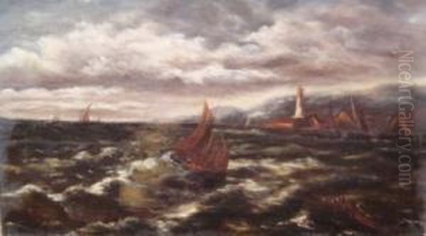 Shipping Scene Oil Painting by Edwin Ellis